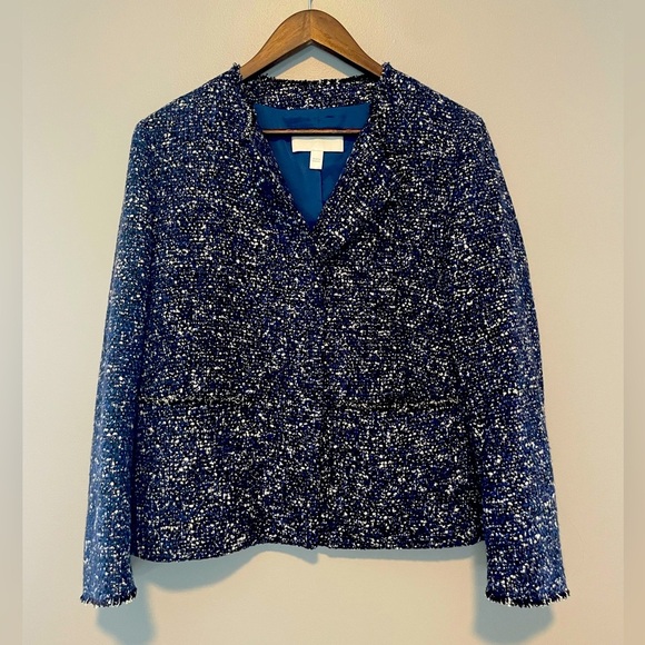 Hugo Boss dieselstrasse tweed size 12 womens blazer jacket - Picture 1 of 8